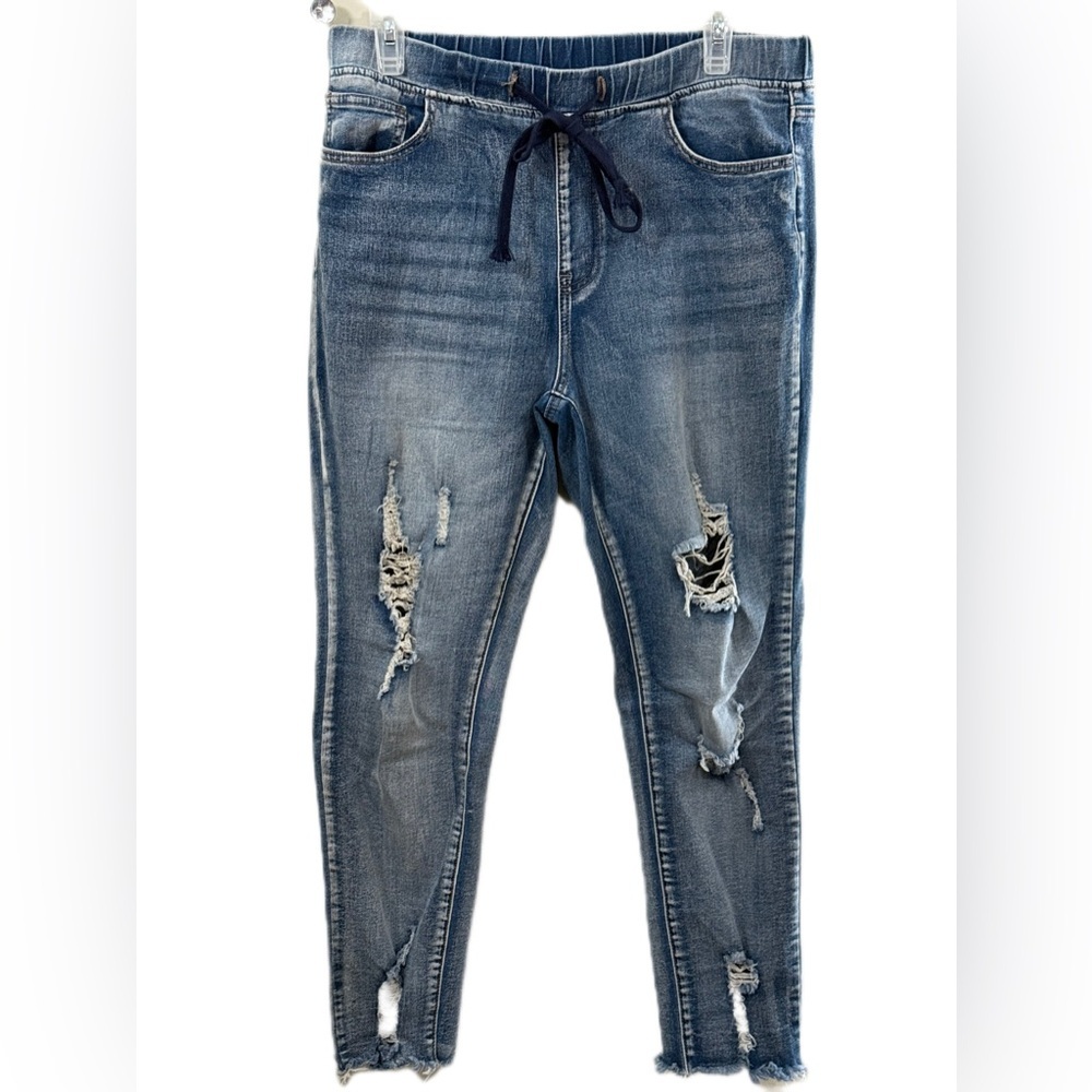 YMI Women's Distressed Skinny Jeans - Blue